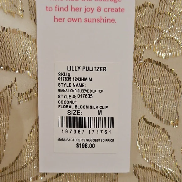 BNWT Lilly Pulitzer Giana Long Sleeve Silk Top M - Picture 2 of 8
